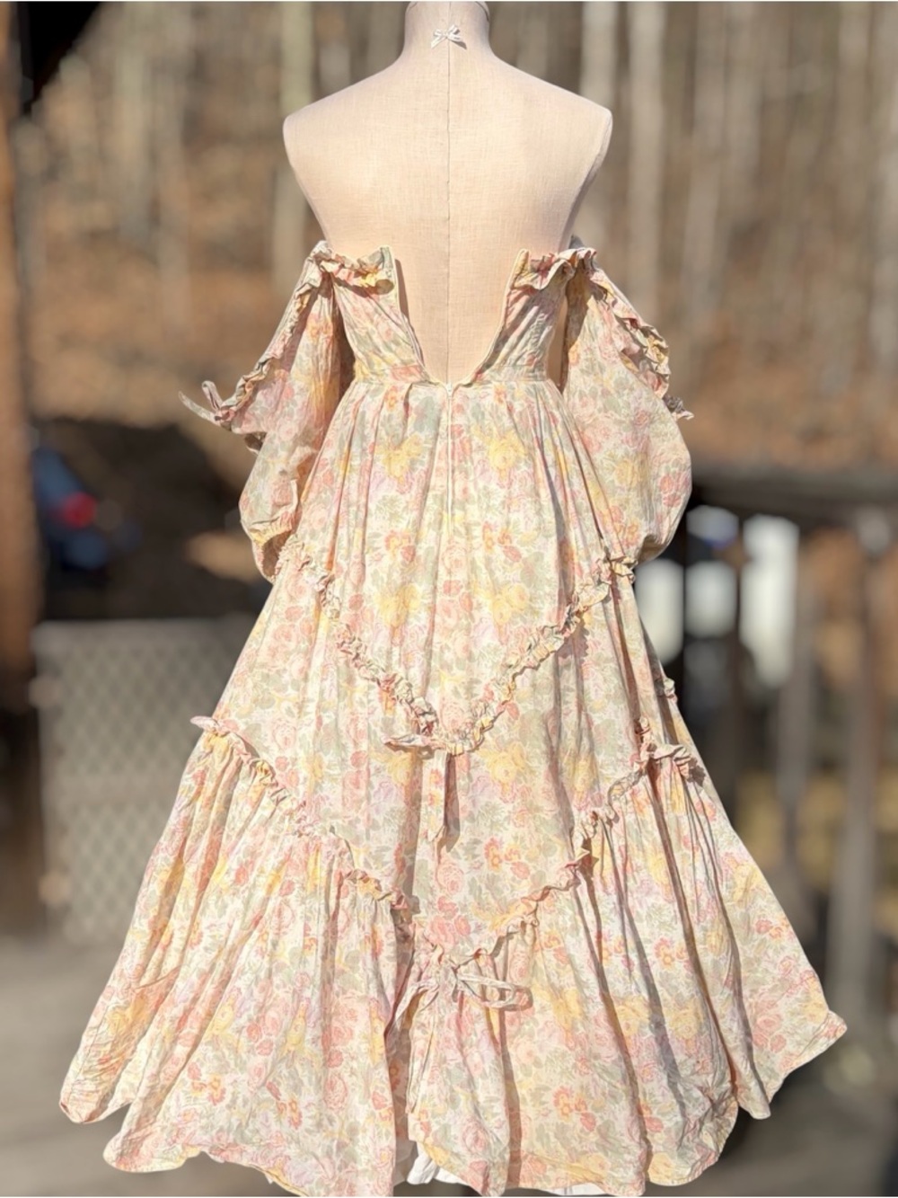*RARE* Laura Ashley Vintage 80s Floral Meadow Decadence Bo Peep Ball Gown Sz 10 - Picture 9 of 16